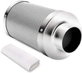 iPower 6" Air Carbon Filter with Australia Virgin C for Inline Duct Fan, Grow Tent, Odor Scrubber Control, Hydroponics, Prefilter Included, 6", Reversible Flange