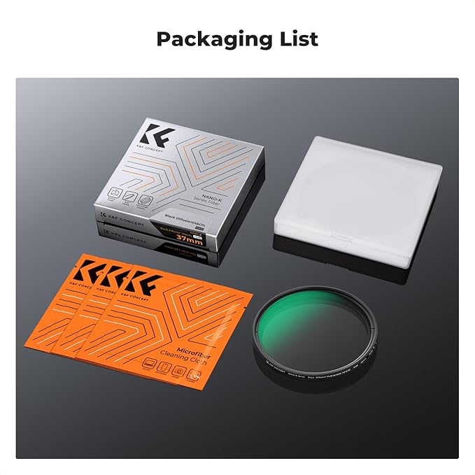 K&F CONCEPT 72mm Black Diffusion Mist 1/4 & Variable ND2-32 in-1 Filter Cinematic Effect Neutral Density Filter for Camera Lens with 18 Multi-Layer Coatings (K- Series)