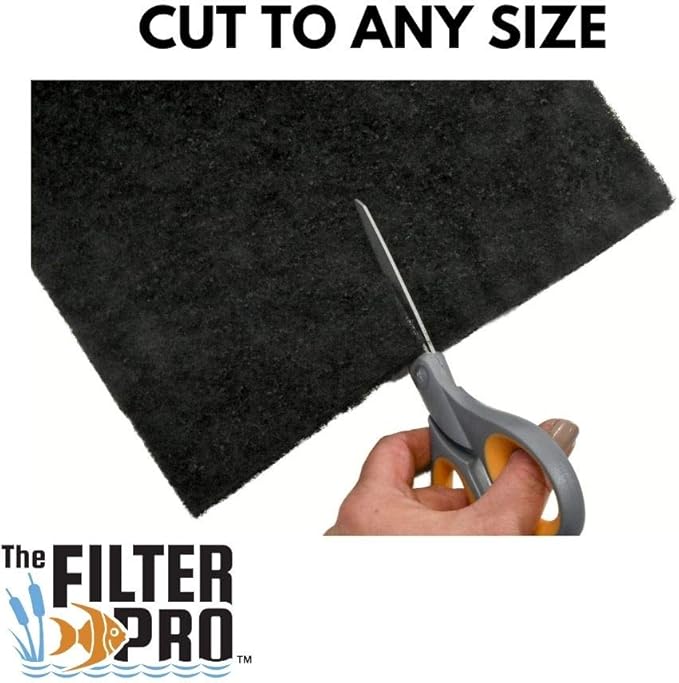 Carbon Fine Filter Media, 3/8" Thick, 12" x 54" Roll, Perfect for Aquariums, Ponds or Water Gardens, Made in USA