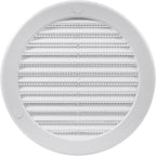 Vent Systems 5" Inch (Opening Dimensions) - Pack of 2 - White Soffit Vent Cover - Plastic Round Air Vent Grille - Built-in Mesh Screen - HVAC Register Louver for Bathroom, Home, Kitchen