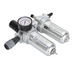 1/4 Inch Aluminum Alloy Air Filter Pressure Regulator, Compressed Air Line Filter, Oil Water Separator with Dial for Easy Pressure Adjustment, Durable PC and Plastic Construction f