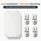 QILIPSU Waterproof Junction Box IP67 Outdoor Plastic Electrical Project Enclosure Weatherproof with Inner Door, Mounting Plate, Wall Brackets, Hinged Grey Cover 11.8"x7.9"x6.7" -D