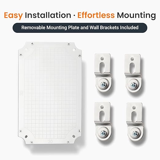 QILIPSU Waterproof Junction Box IP67 Outdoor Plastic Electrical Project Enclosure Weatherproof with Inner Door, Mounting Plate, Wall Brackets, Hinged Clear Cover 11.8"x7.9"x6.7" CC-D