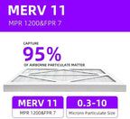 10x10x1 MERV 11 (5-Pack) Pleated Air Filter (Actual Size: 9.50" x 9.50" x 0.75") MPR 1000-1200 & FPR 7, Furnace Air Filters, 10x10x1 air filter
