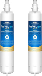 Waterdrop Plus WDP-F19C Replacement for GE® RPWFE®, RPWF (with CHIP) NSF 401 Refrigerator Water Filter, Compatible with WSG-4, GFE28GBLTS, GFE28GSKSS, PFE28KMKES, 2 Filters（Package May Vary）