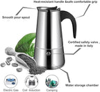 ZJchao Eagle Beak Design Moka Pot Portable Stainless Steel Coffee Maker Pot Pressure Extraction for Rich Flavor Suitable for All Stoves (02)