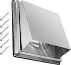 Upgraded 4" Stainless Steel 304 Dryer Vent Cover Outdoor - Rubber Cushioned Non-Return Flap (Noise Reduction) Air Vent with Built-in Fly Screen & 6 Screws for Bathroom Exhaust Vent Office Home