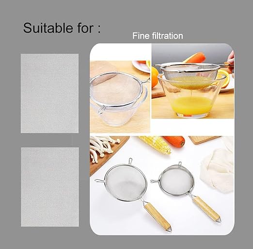 2Pcs 200 Mesh 304 Stainless Steel Fine Pollen Screen Filtration Woven Wire Mesh 12x35"