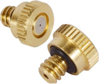 KUWAN 0.016" Orifice (0.4mm) Thread UNC 10/24 Brass Misting Nozzles Low Pressure Atomizing Misting Sprayer Water Hose Nozzle for Greenhouse, Landscaping, Outdoor Cooling Mister System (5PCS)