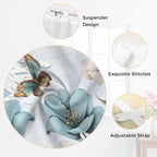 Blue Tulips Living Room Curtains 96 Inch Length, Window Curtains Tab Top, Watercolor Flowers Butterfly Spring Farmhouse Blue Light Filtering Window Treatments Drapes 52"x96" 2 Panel