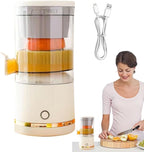 Automatic Juicer, Citrus Fruit Press Machine, Orange Juice Squeezer, Portable 7.4v Blender Container Advantage, Quick Extraction Functionality, Premium Kitchen Appliance Device, Lime Orange Use