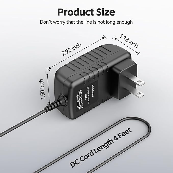 24V AC/DC Adapter Compatible with Mooka Model B-D02L BD02L GQ18-240075-AU 3YE Air Cleaners H13 True HEPA Filter Cleaner Odor Eliminator Gang Qi Electronic DC24V Power Supply Battery Charger