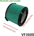 2 PACK yamoutai VF3600 HEPA Material Pleated Paper Wet/Dry Vac Replacement Cartridge Filter Compatible with Most 3 to 4.5 Gal Shop Vacuums