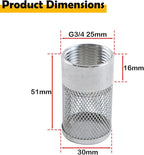 Dia Hose Inlet Suction Strainer Filter, Stainless Steel Water Pump Filter for Garden Irrigation, High Pressure Water Pump, Sprayer & Plumbing Systems (2Pcs 30mm)
