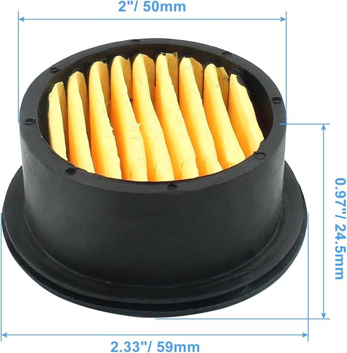 Hordion 6PCS Air Compressor Filter Elements, Air Compressor Intake Filter Silencer Elements Sound Muffler Elements Replacement Parts for Blowers Generators Exhaust Ports