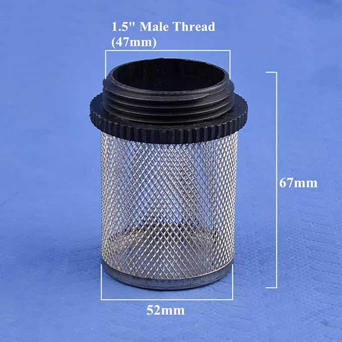 Durable 304 Stainless Steel Water Filter Screen - 1/2" to 2" External Thread for Aquariums, Ponds, Hydroponics(20Pcsx1.5In)