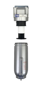 1" NPT Industrial Particulate Filter, Removes Water, Moisture, Debris from Compressed Air Lines, 11oz Bowl (225 PSI Max)