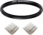 58mm Lens to 52mm Camera Lens Adapter 58mm to 52mm Step Down Ring Adapter Ring for All Brands of UV ND CPL, with Premium Lens Wiping Cloth 2 Pack (58mm-52mm)