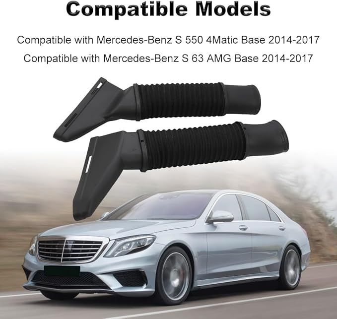 Air Intake Hose Compatible with 2014-2017 Mercedes-Benz S550, 2014-2017 S63 AMG W217 W222, Replacement for A2780904982 A2780905082- Left & Right
