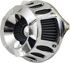 Harley Air Cleaner Motorcycle Filter Intake CNC Cut Kit Chrome for Models Touring Street Glide 2008-2016 Softail 2016-2017 (Chrome, Fitment - C)