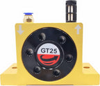 GT25 Industrial Turbine Vibrators, G 1/4" Pneumatic Compressed Air Power Turbine Vibrator Wheel Type Silent Golden Industrial Turbine Vibrator with Muffler