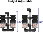 AQUANEAT Aquarium Air Powered Sponge Filter with Ceramic Media Balls, for Betta Fry Shrimp Fish Tank, with 2 Spare Sponges, Small