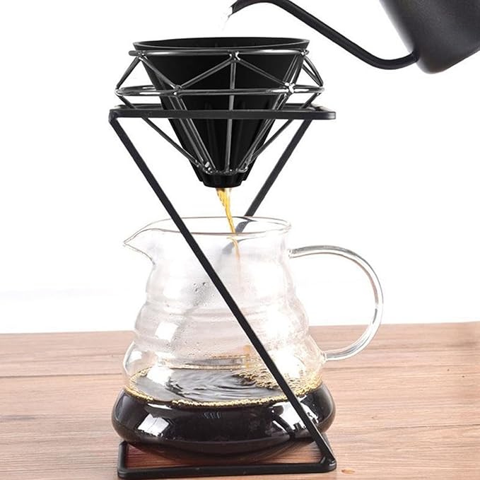 Silicone Coffee Dripper Collapsible Coffee Filter Foldable Silicone Coffee Dripper Portable Reusable Brewing Tool for Travel Camping Office Home Free Lightweight Easy Clean (Black)