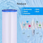 CFS – 10" x 4.5" 30 Micron Compatible Water Filters for HDX HDX4PF4 Pleated High Flow Whole House Filter, Reduces Sediment, 3-Pack