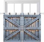 Farmhouse Wood Grain Kitchen Curtains 45 Inch Length, Short Cafe Window Curtains Tab Top, Vintage Country Barn Gate Textured Light Filtering Window Treatments Tier Drapes 27.5"x45" 2 Panel