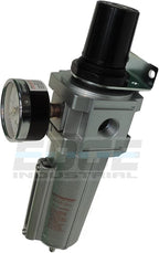 THB Heavy Duty Compressed AIR Filter Regulator Combo Piggyback, Metal Bowl, Visible Sight Glass, 5 Micron Element (1/2" Manual Drain)