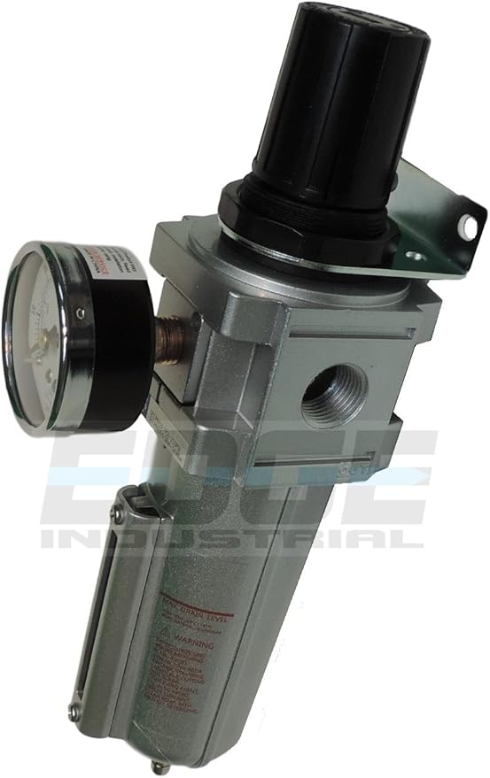THB Heavy Duty Compressed AIR Filter Regulator Combo Piggyback, Metal Bowl, Visible Sight Glass, 5 Micron Element (1/2" Manual Drain)