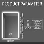 Backlit LED Illuminated Bathroom Mirror with LED Lights, Lighted Bathroom Makeup Wall Mounted Mirror with Demister Pad, Sensor Touch Switch, Horizontal/Vertical(H70*W100CM/H27.5*W39.3IN)