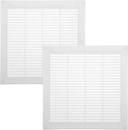 Vent Systems 10" x 10" Inch (Opening Dimensions) - Pack of 2 - Plastic White Soffit Vent Cover - Flat Square Air Vent Grille - Air Vent Deflector - HVAC 12" x 12" Inch (Overall Dimensions)
