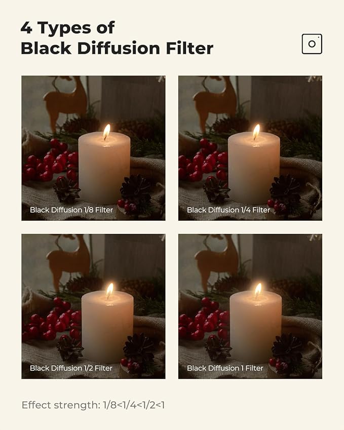 K&F CONCEPT 43mm Black Diffusion 1/4 Filter Mist Cinematic Effect Filter with 28 Multi-Layer Coatings Waterproof/Scratch Resistant for Video/Vlog/Portrait Photography