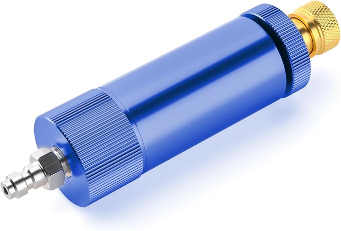 MEANLIN MEASURE 30Mpa Water-Oil Separator With 20 inch Spring Flexible Hose and 8MM & M10 Fast Connecting Internal Thread Mother Head For High Pressure Air Compressor Pump Blue