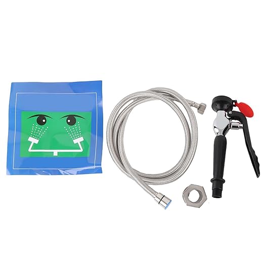 Fafeicy Emergency Eye Wash Station, Stainless Steel Eyewasher with Dual Filter Nozzle and Forged Diverting Valve, for Industrial Sites and Laboratories