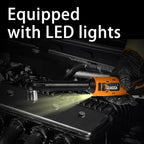 3/8" Cordless Electric Ratchet Wrench Set, 18V Power Ratchet Tool Kit With 2 Packs 2000mAh Battery And Charger, 45 FT-LBS Battery Powered Extended Wrench with LED Lights (18 V Extended Orange)