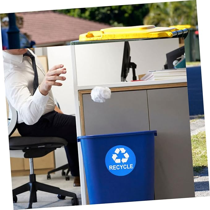 8pcs Trash Can Stickers for Waste Sorting Garbage Classification Decals Black and Blue for Easy Recycling and Sustainable Habits