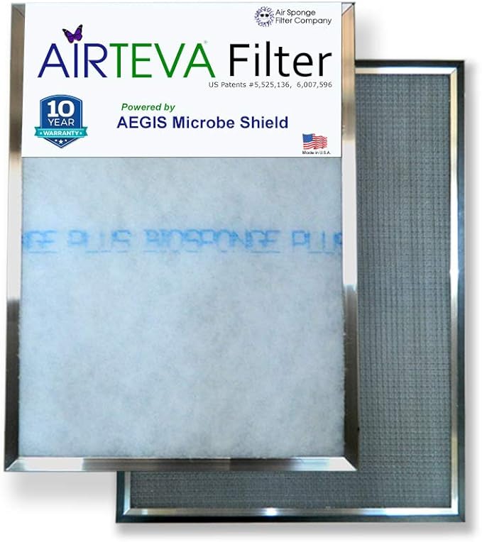 AIRTEVA 19 5/8 x 19 5/8 AC filter/Furnace filter with (1) BioSponge Plus Replacement