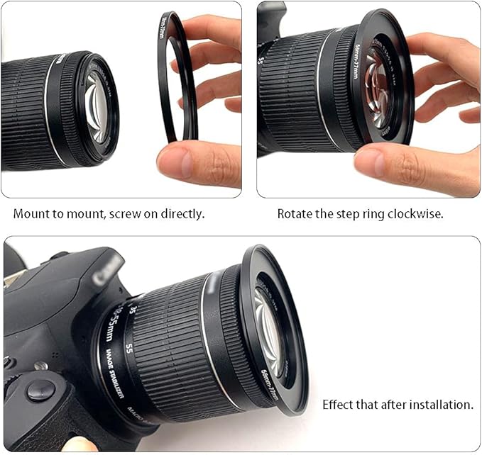 95 to 77mm Metal Step Rings, 95mm to 77mm Step Down Ring Filter Ring Adapter for 95mm Camera Lens & 77mm UV CPL ND Filters Hoods Caps LingoFoto