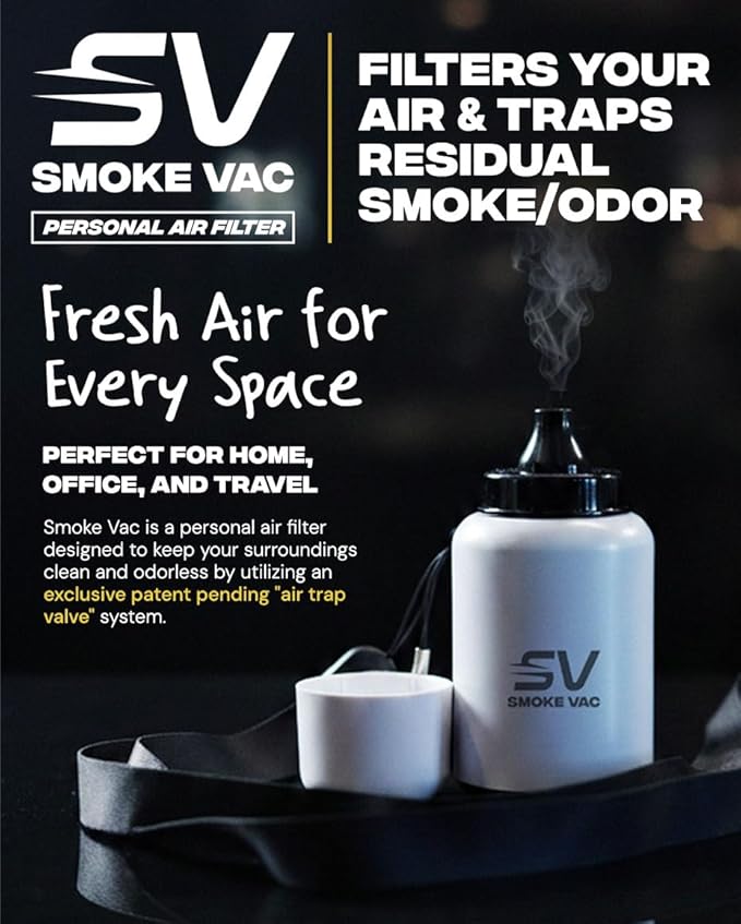 SmokeVac Handheld Personal Air Filter with 4-Layer Filtration & One-Way Check Valve – Portable Smoke & Odor Eliminator for Home, Car, Travel & Events (Pink)