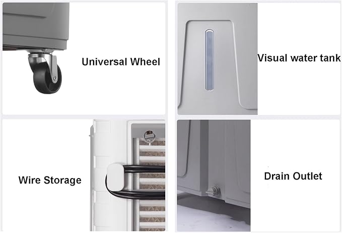 Portable Evaporative Air Cooler with 4 Wheels, Large Water Tank, Wide Oscillation, Multiple Speeds for Large Room Cooling