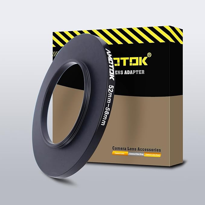 52mm Lens to 58mm Camera Filters Ring Compatible All 52mm Camera Lenses to 58mm UV CPL ND Filter Accessory and 58mm Lens Hood(52-58mm)