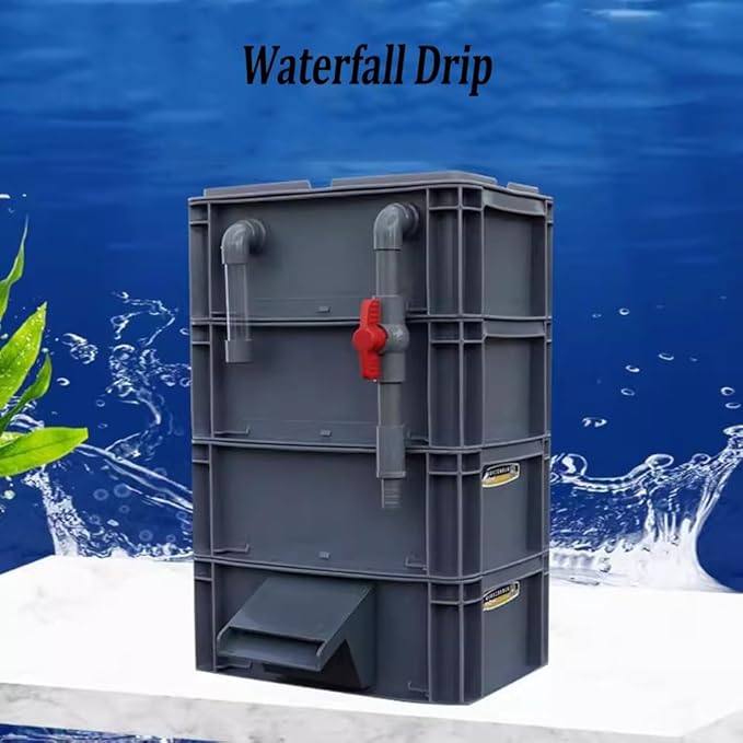 GRRICEPL Fish Tank Filter Box, Waterfall Bio-Filtration Aquarium, Turtle Tank Filter, Pump and Filter Media Not Included (Color : Gray, Size : 40x30x68cm)