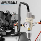 MEANLIN Air Compressor Moisture Filter, Automatic Drain Air Line Filter AW2000-02D, 1/4" NPT Inlet with 150 PSI Gauge and Valve Shut Off Switch for Air Tools and Spray Paint Gun