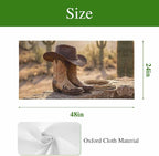 1 Pack Fluorescent Light Cover, Cowboy Western Light Covers for Ceiling Lights, Cowboy Hats Boots Desert Cacti Vintage Magnetic Lights Filters Ceiling Shade for Classroom/Office - 4 x 2 Feet