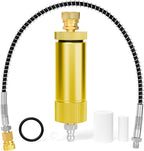 MEANLIN MEASURE 30Mpa Water-Oil Separator With 20 inch Spring Flexible Hose and 8MM & M10 Fast Connecting Internal Thread Mother Head For High Pressure Air Compressor Pump Yellow
