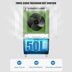 Portable Evaporative Air Cooler with 4 Wheels, Large Water Tank, Wide Oscillation, Multiple Speeds for Large Room Cooling