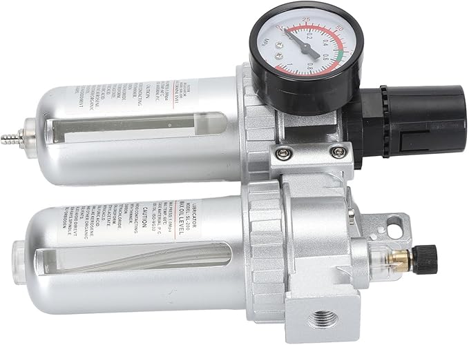 Compressed Air Line Filter, Oil Trap Separator Efficient 1/4inch Interface Aluminum Alloy Filter for Teaching Laboratory