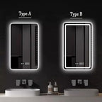 Bathroom Mirror with LED Lights, Backlit Illuminated Bathroom Mirror Wall Mounted Multifunction Vanity Mirror with 3 LED Light Color Dimmable and Demister Pad,(A,H40*W60CM/H15.7*W23.6IN)